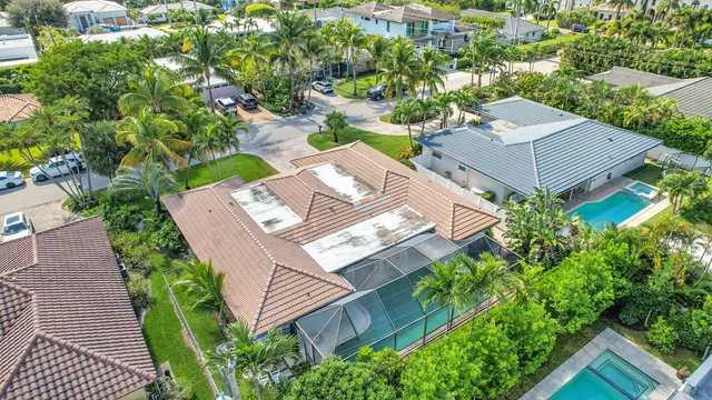 an aerial view of a house
