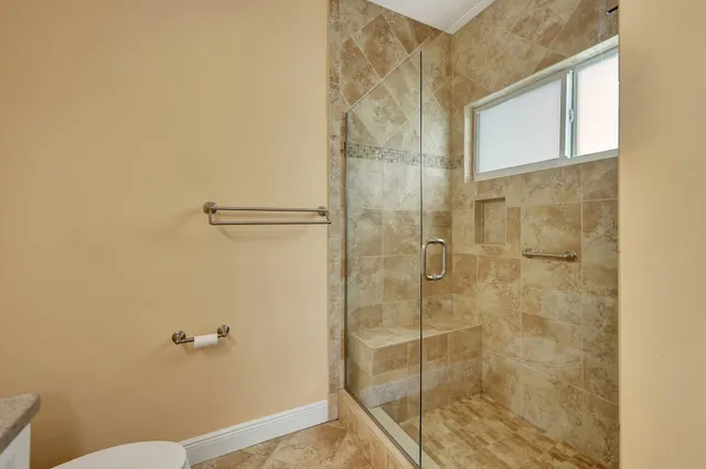 a bathroom with a shower