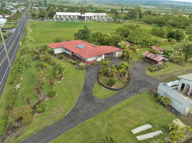 an aerial view of a house