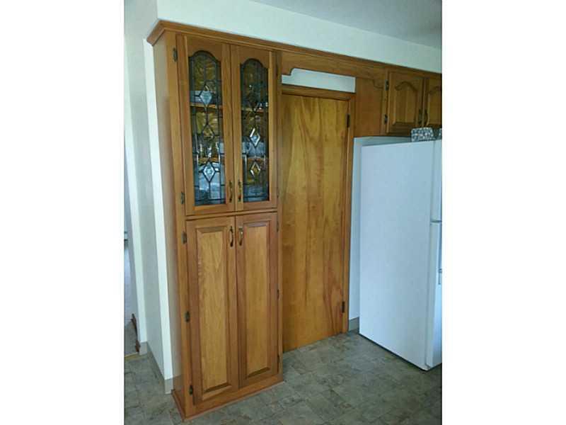 533 Winter Road New Castle, PA 16101 - Photo 8 of 25 Kitchen. Cabinets surround Fridge, Leaded Glass Windows