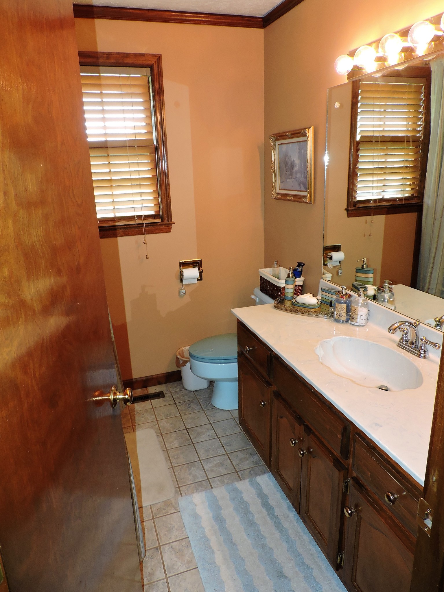 3581 Franklin Road Lebanon, TN 37090 - Photo 32 of 42 a bathroom with a double vanity sink toilet mirror and window