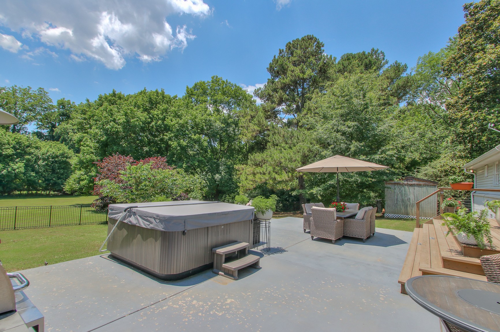 183 Lancaster Drive Franklin, TN 37064 - Photo 38 of 50 a view of backyard with outdoor seating and trees