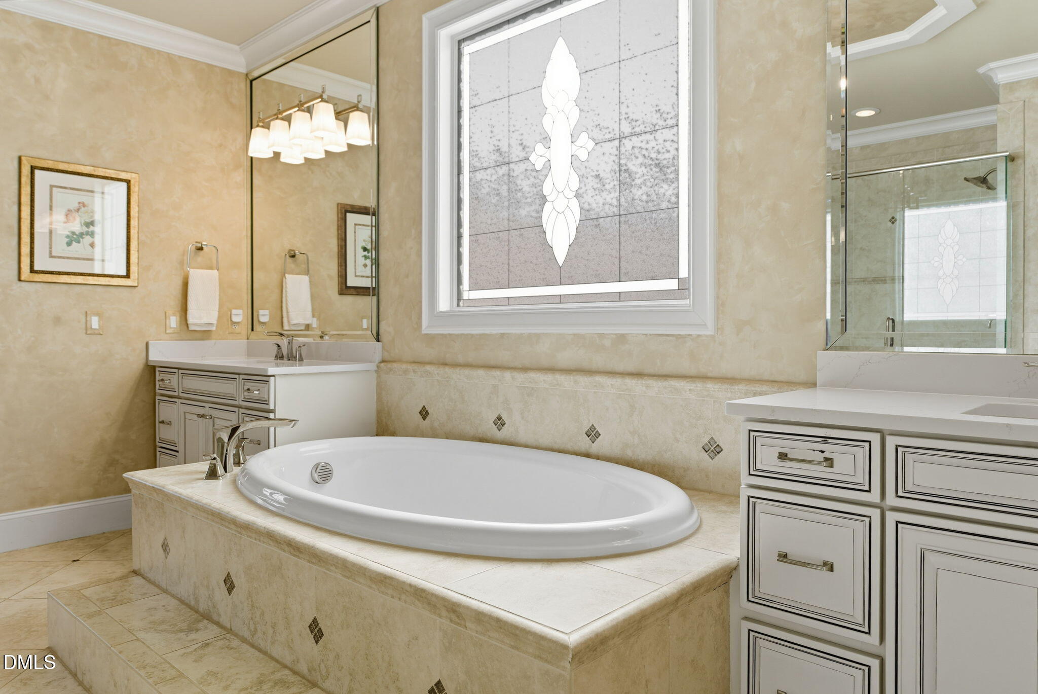 2603 Peachleaf Street Raleigh, NC 27614 - Photo 47 of 90 a bathroom with a sink and a bathtub next to a window