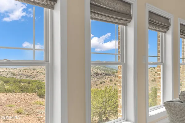 a view of a glass door with a glass door