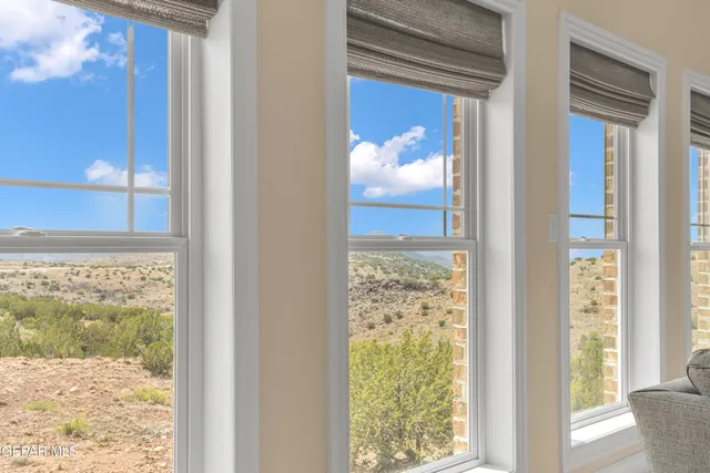a view of a glass door with a glass door