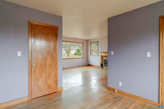 wooden floor in an empty room and a gallery