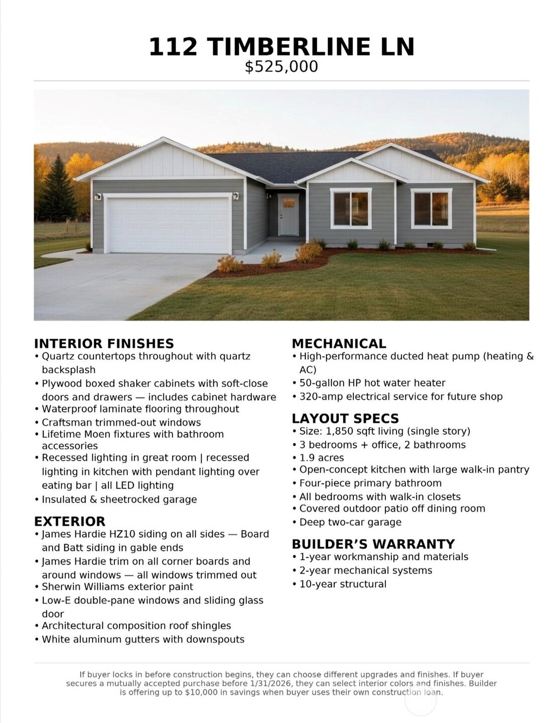 112 Timberline Lane Winlock, WA 98596 - Photo 10 of 15 a black and white photo of a open area