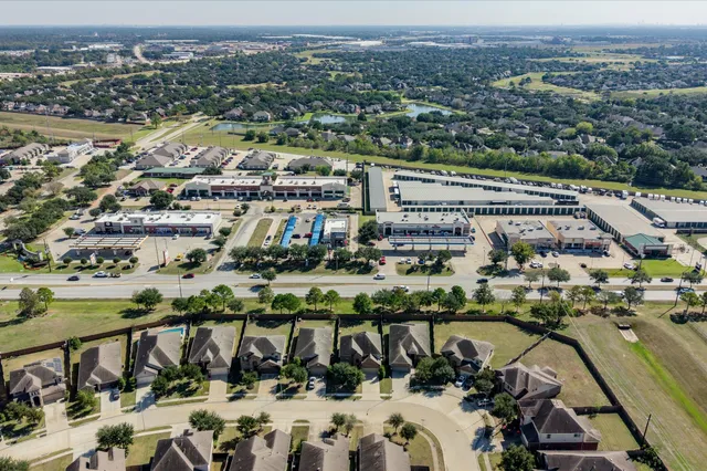 an aerial view of a city