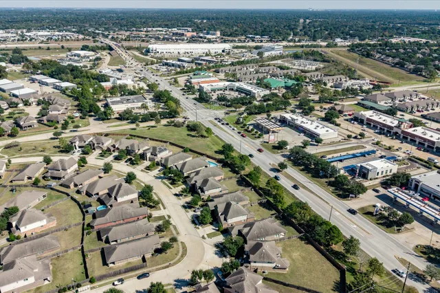 an aerial view of a city