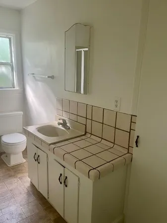 a bathroom with a sink and a toilet