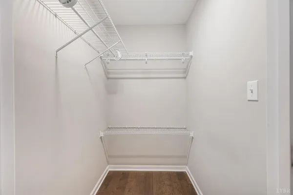 a view of small space with racks on the wall