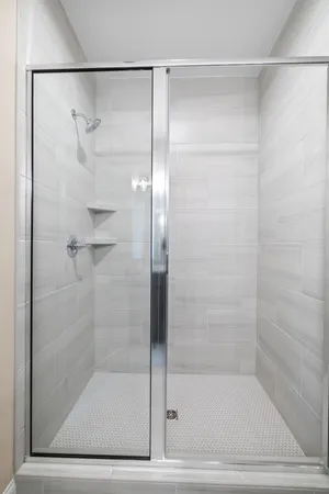a bathroom with a shower