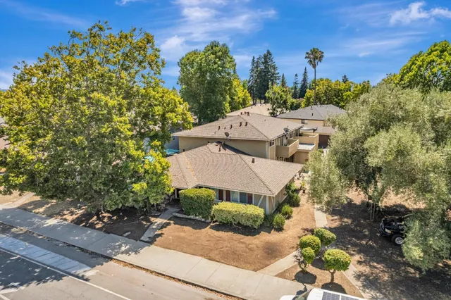 an aerial view of a house