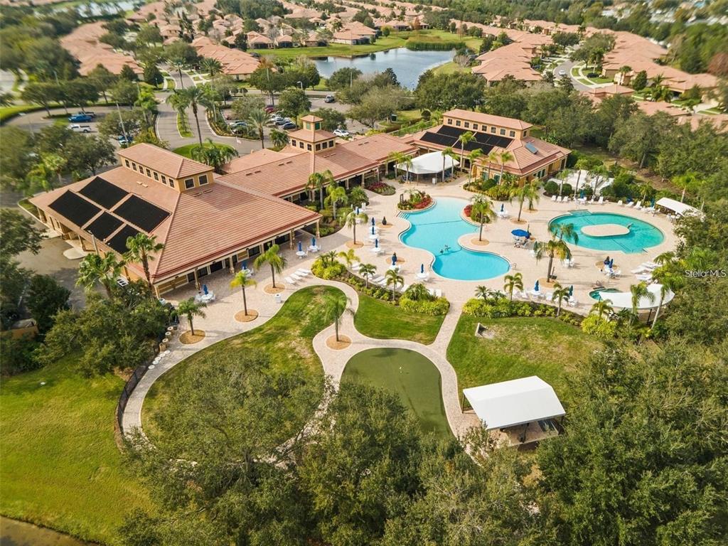 5409 Sunset Falls Drive Apollo Beach, FL 33572 - Photo 36 of 46 an aerial view of residential house with outdoor space and swimming pool