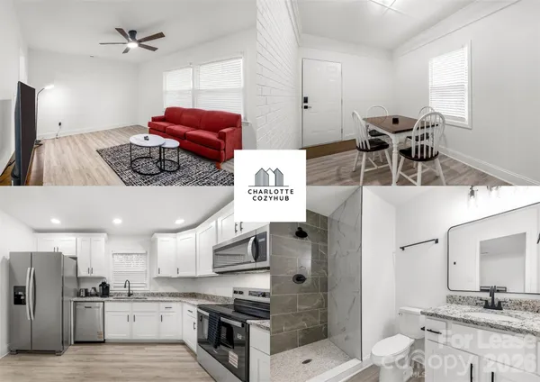 a kitchen with stainless steel appliances kitchen island granite countertop a sink and cabinets