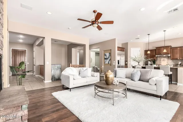 a living room with furniture or couches and a coffee table