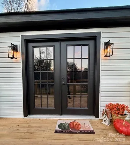 a front view of a house with entryway