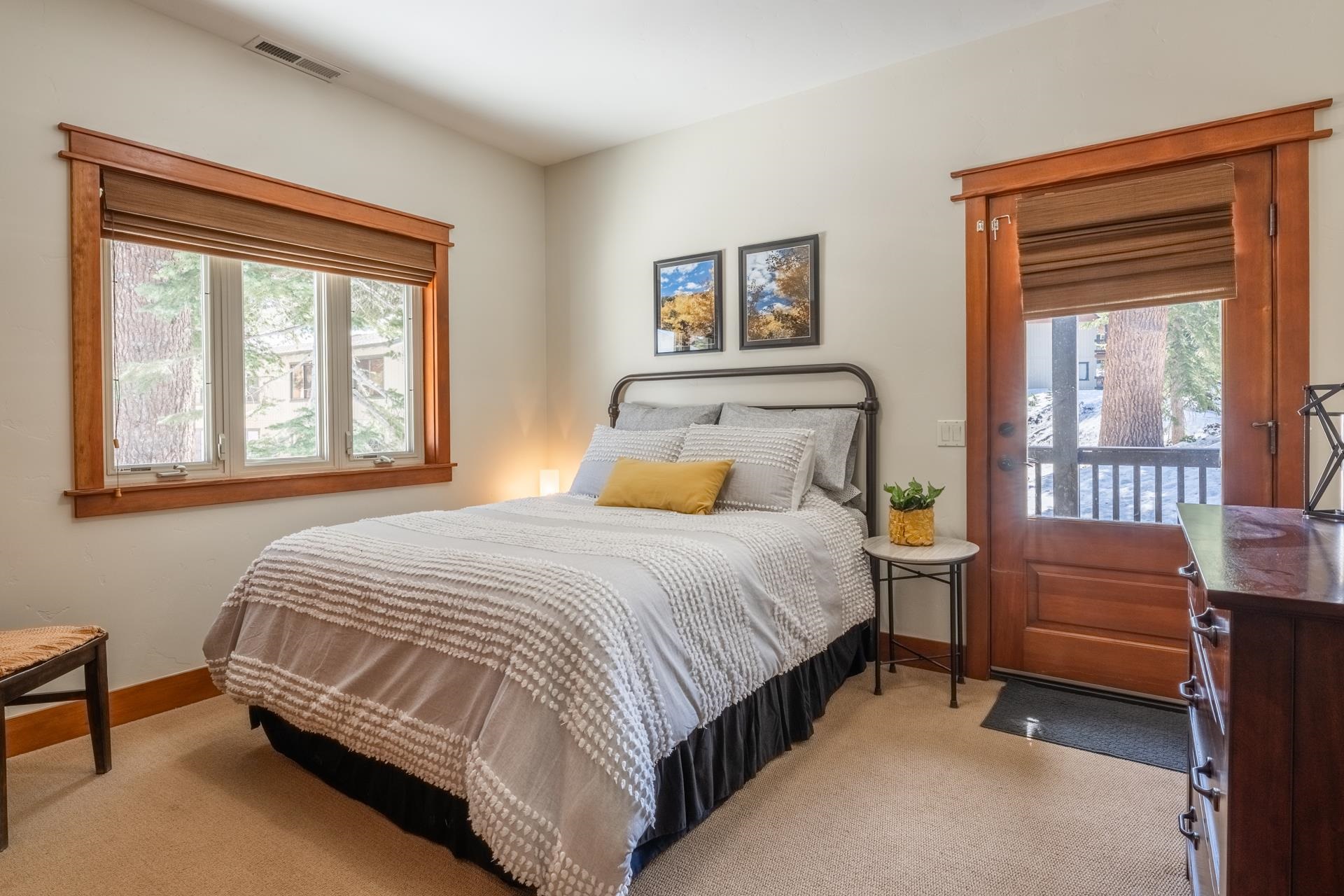 125 Davison Road, Unit 1 Mammoth Lakes, CA 93546 - Photo 36 of 46 a bedroom with a bed couch and a window