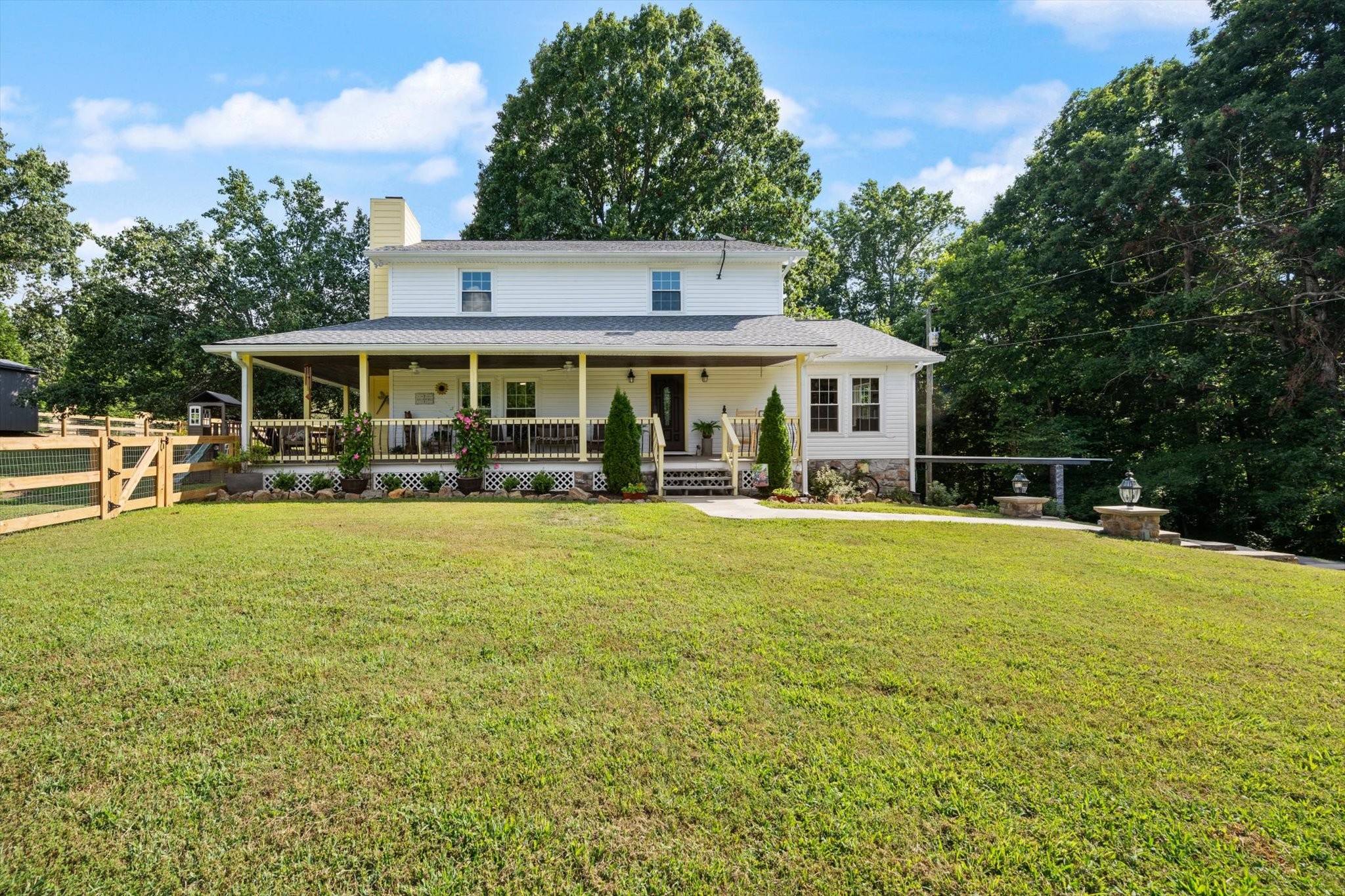 a view of a house with a swimming pool