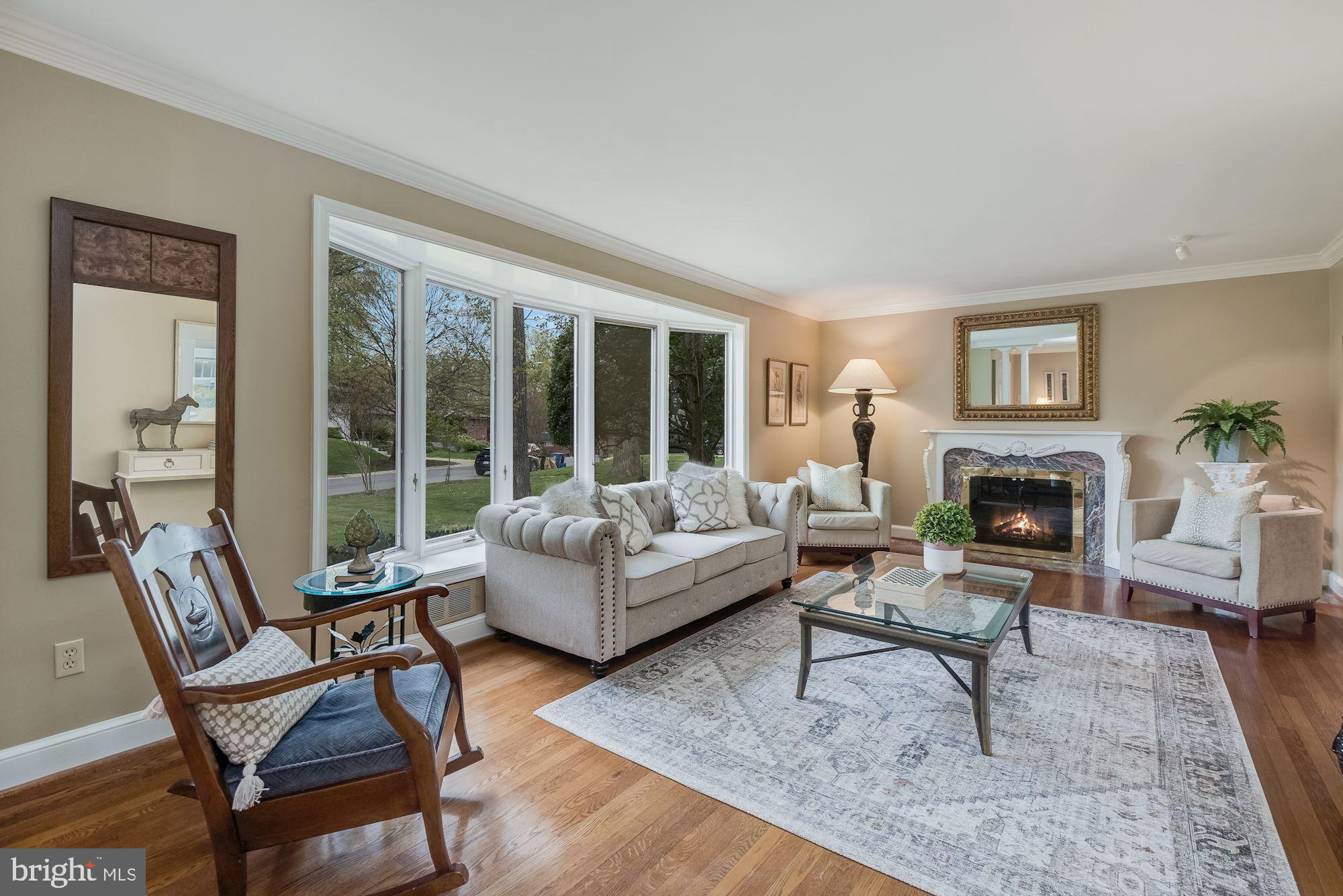 5616 Bent Branch Road Bethesda, MD 20816 - Photo 8 of 63 Living room with gas fireplace