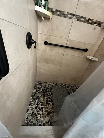 a bathroom with a shower
