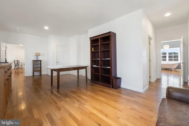 a view of a room with storage