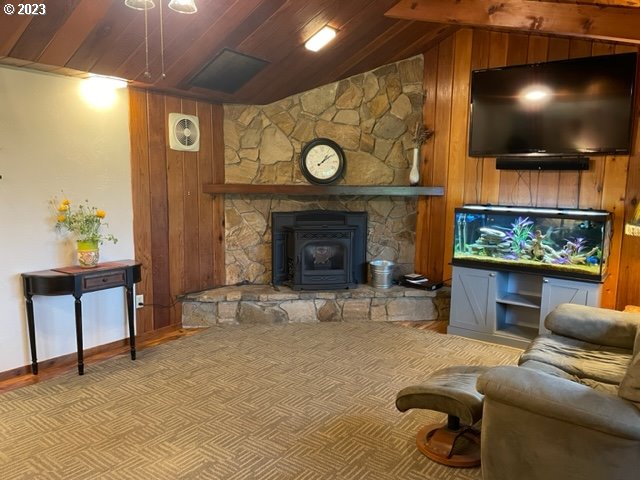 40553 Little Fall Creek Road Fall Creek, OR 97438 - Photo 7 of 28 a living room with furniture and a fireplace