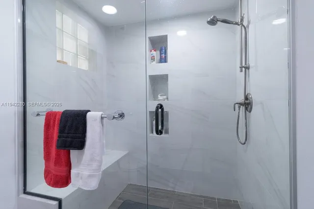 a bathroom with a shower
