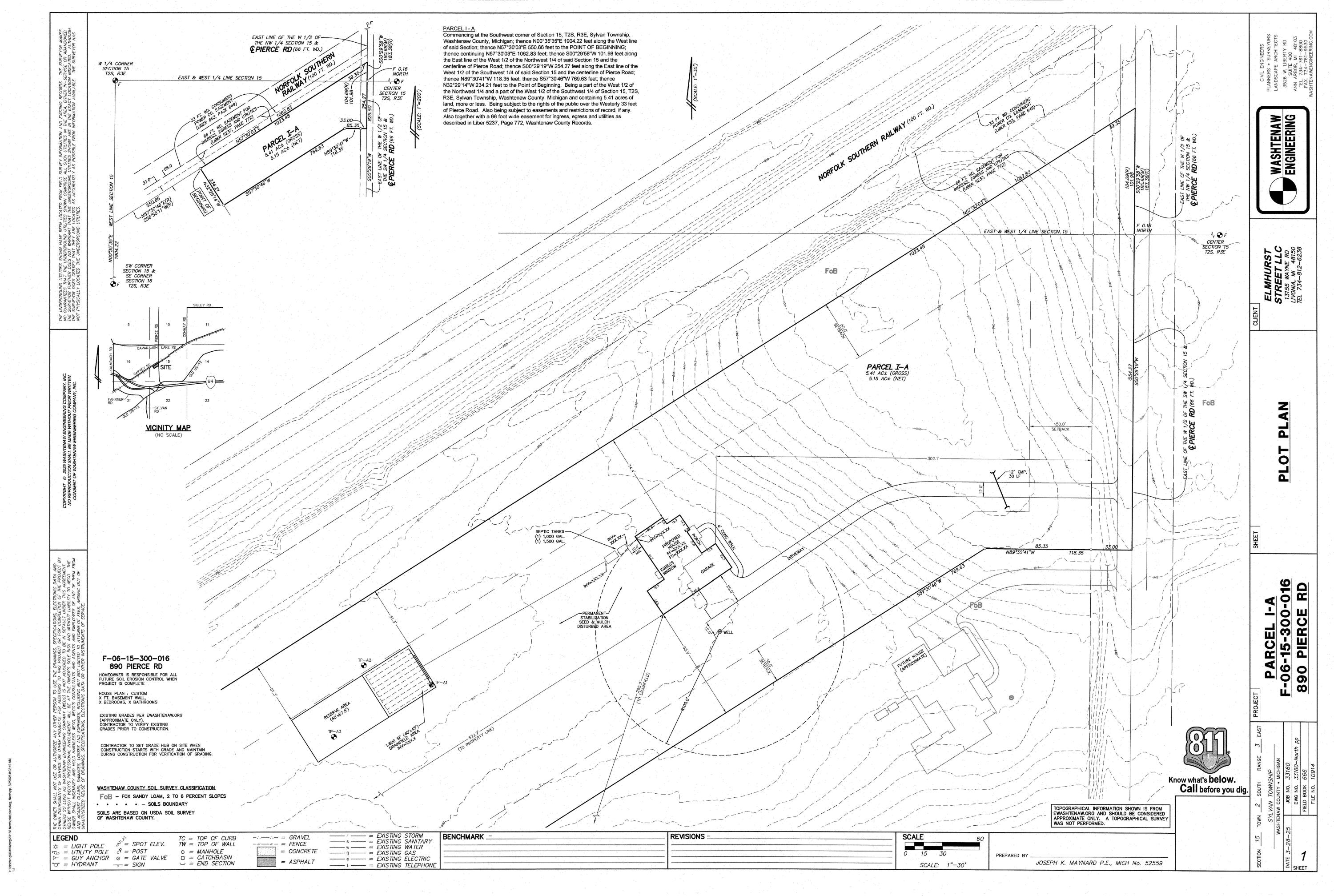 890 Pierce Road Chelsea, MI 48118 - Photo 11 of 11 890 pierce rd plot plan