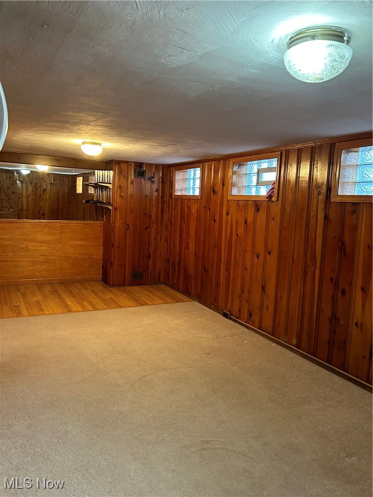1094 Plainfield Road Cleveland, OH 44121 - Photo 33 of 41 Basement featuring wood walls and hardwood / wood-style floors