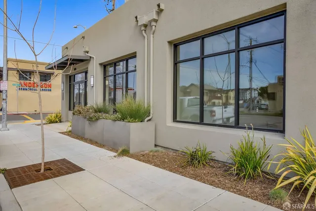 a city view with tall buildings