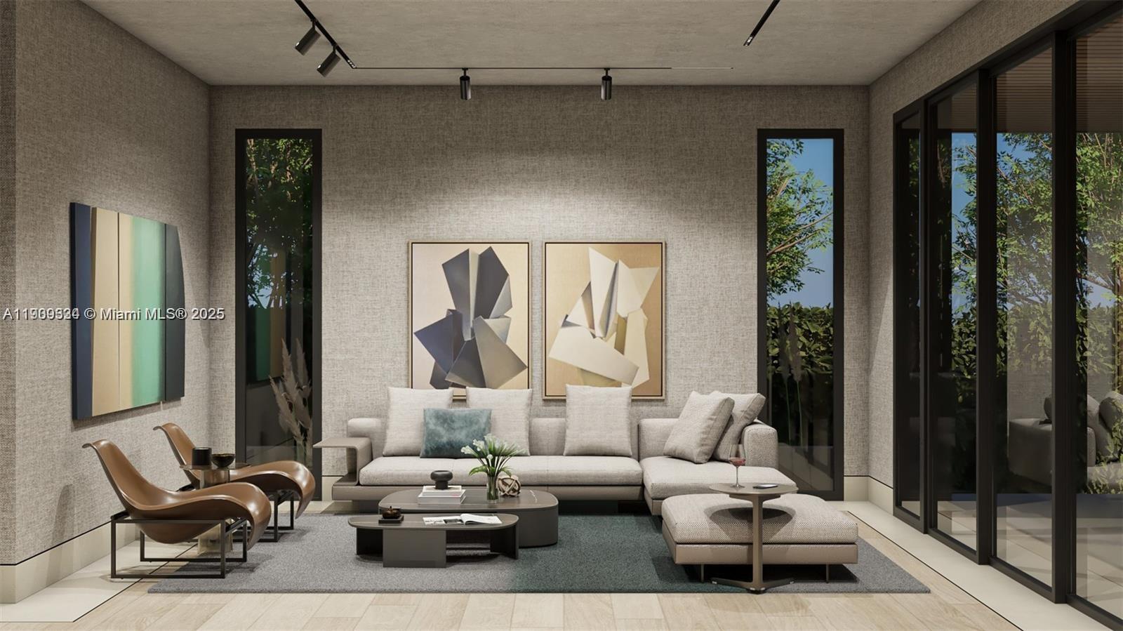 110 Hampton Lane Key Biscayne, FL 33149 - Photo 5 of 23 a living room with furniture and a floor to ceiling window