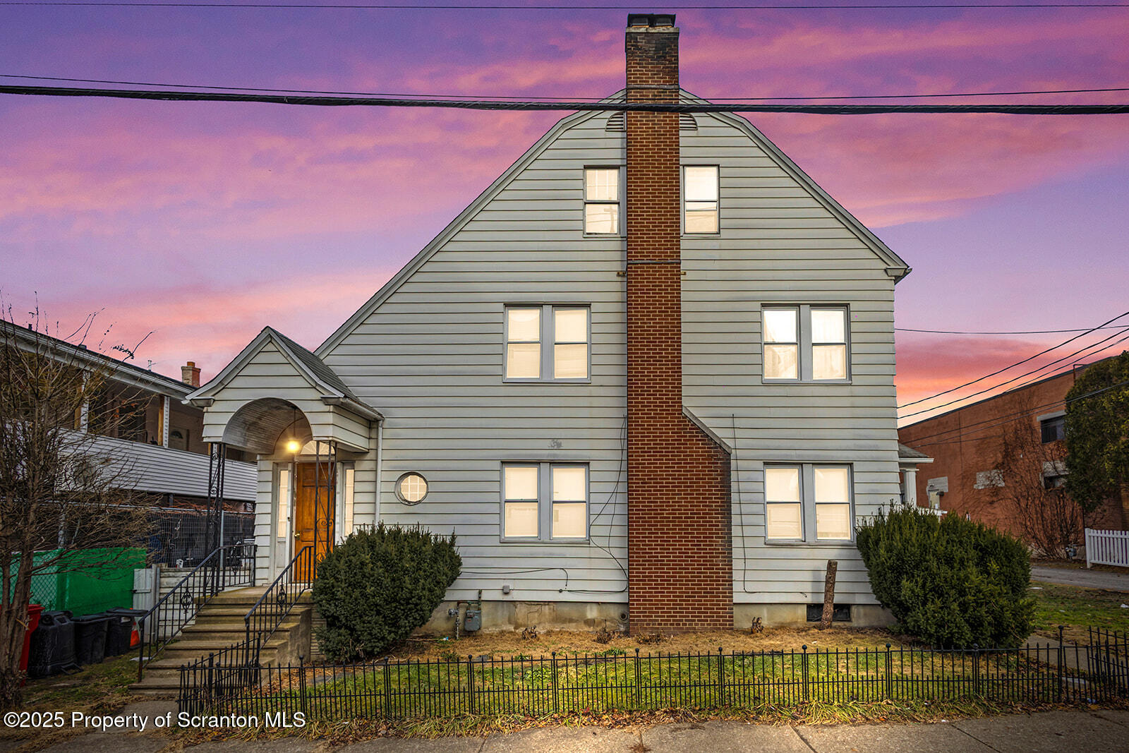 a front view of a house