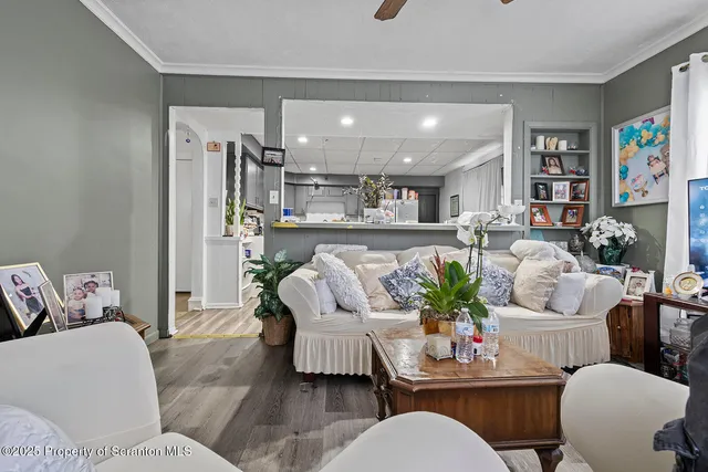 a living room with furniture and a couch