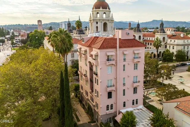 a view of a city with tall buildings