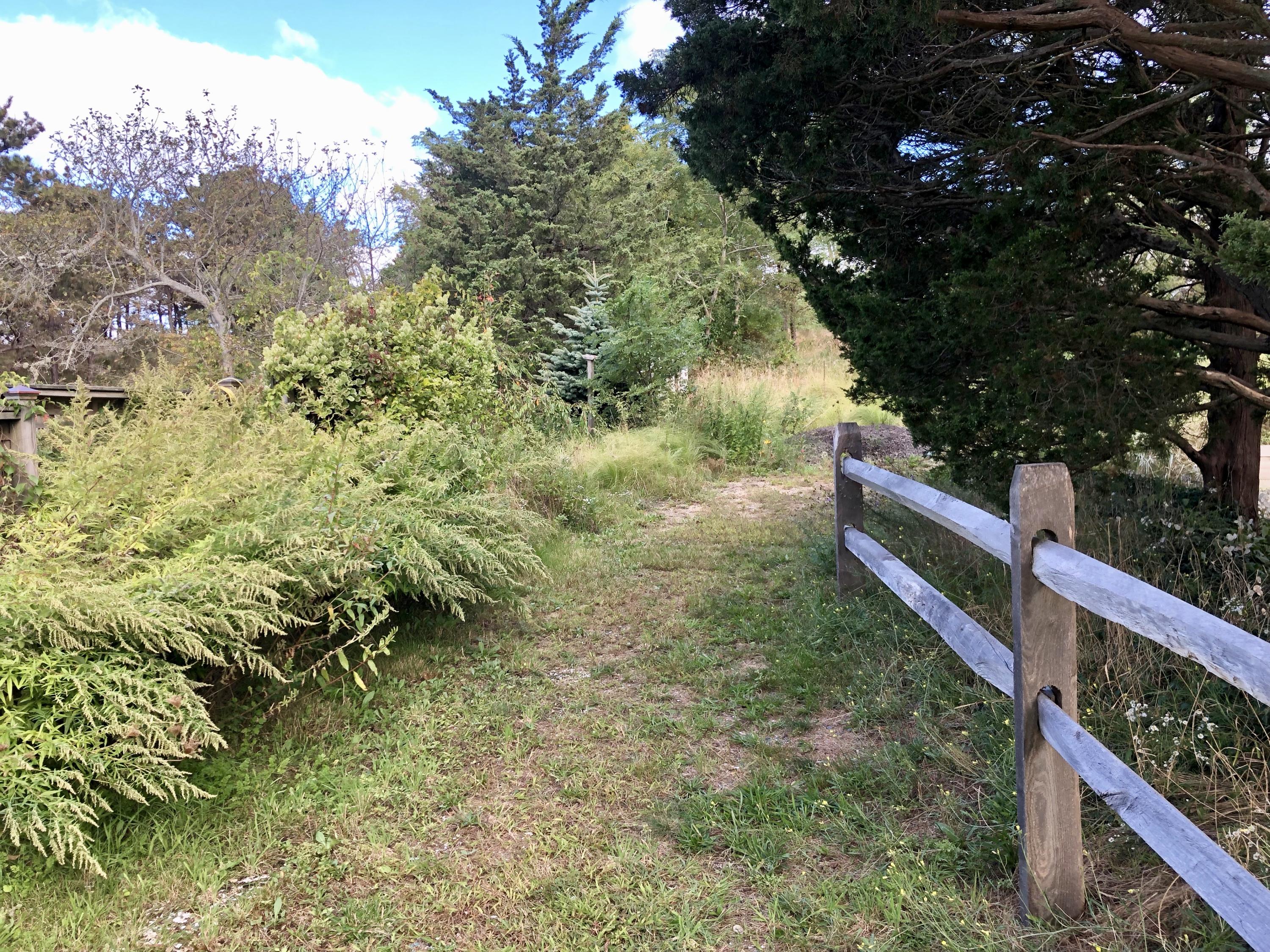 11 Pond Road Truro, MA 02666 - Photo 3 of 25 a view of a yard with plants and wooden fence