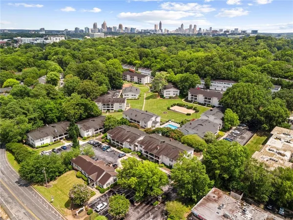 an aerial view of multiple house