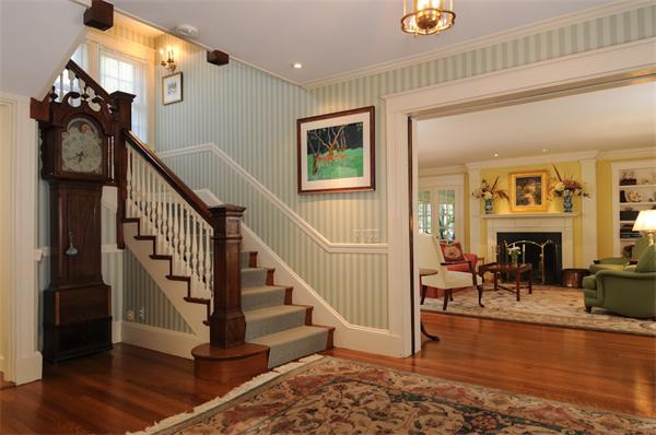 113 Cliff Road Wellesley, MA 02481 - Photo 12 of 25 a view of entryway livingroom and hall with wooden floor