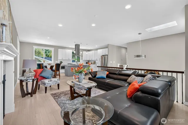 a living room with furniture and a couch