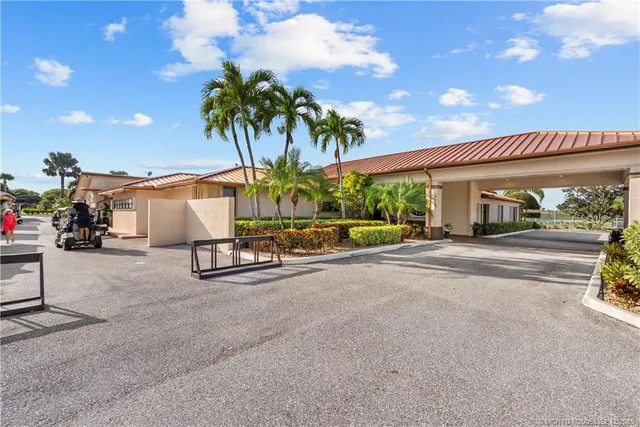 a view of a building and a street