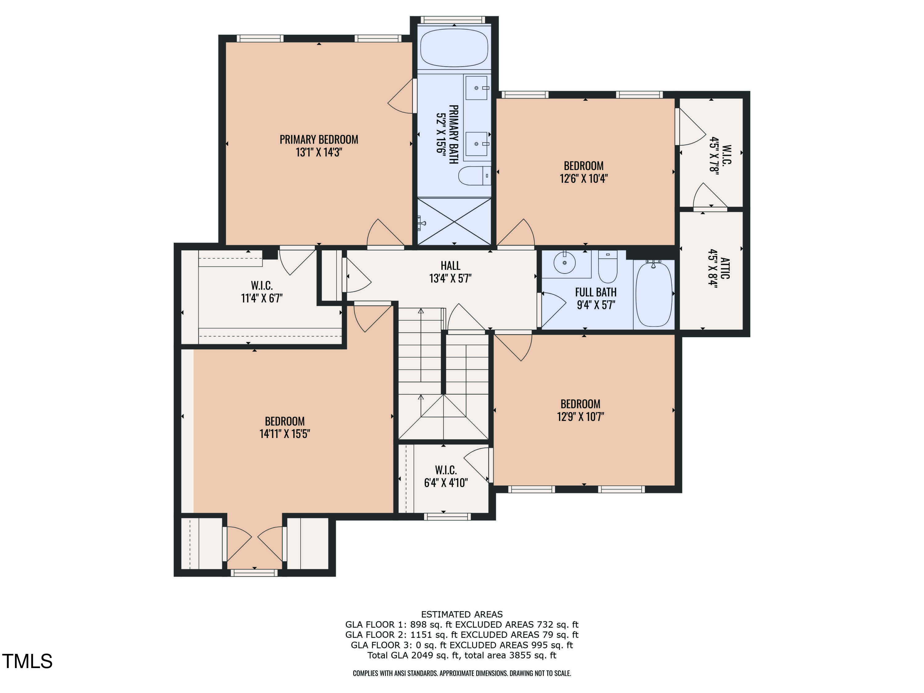 8704 Paddle Wheel Drive Raleigh, NC 27615 - Photo 49 of 50 Second level floorplan