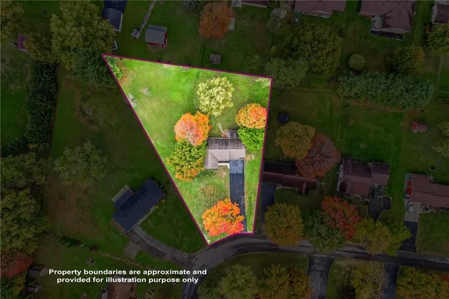 an aerial view of a house