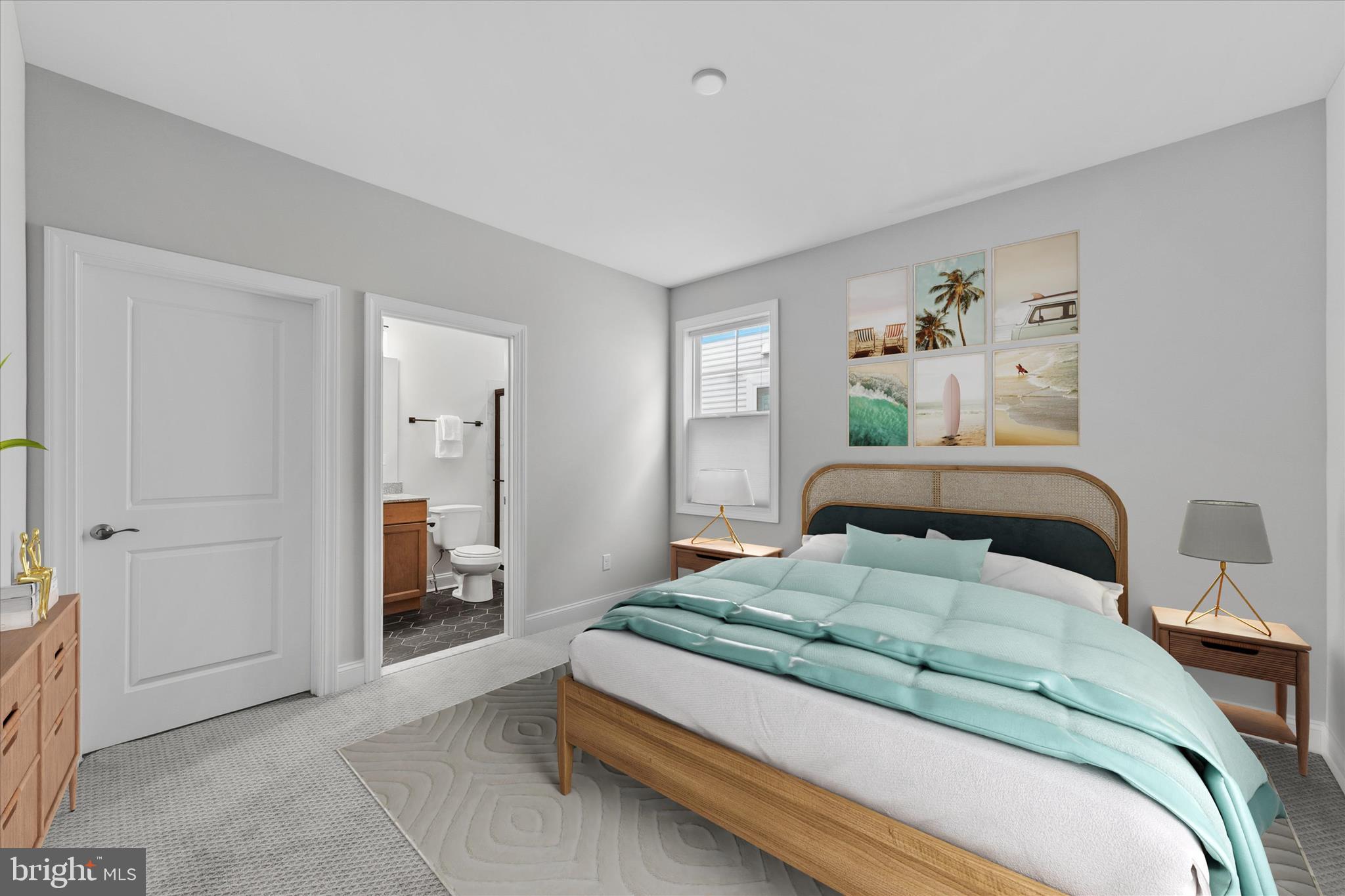 30475 Madeira Lane Ocean View, DE 19970 - Photo 21 of 38 a bedroom with a bed and a chandelier