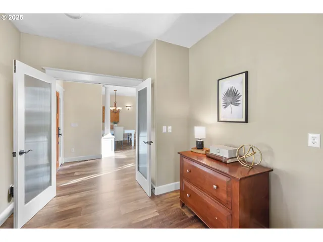 a room with a furniture and wooden floor