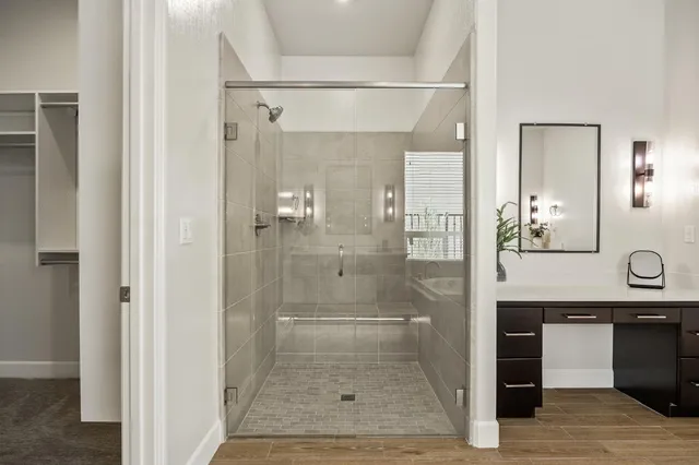 a bathroom with a shower