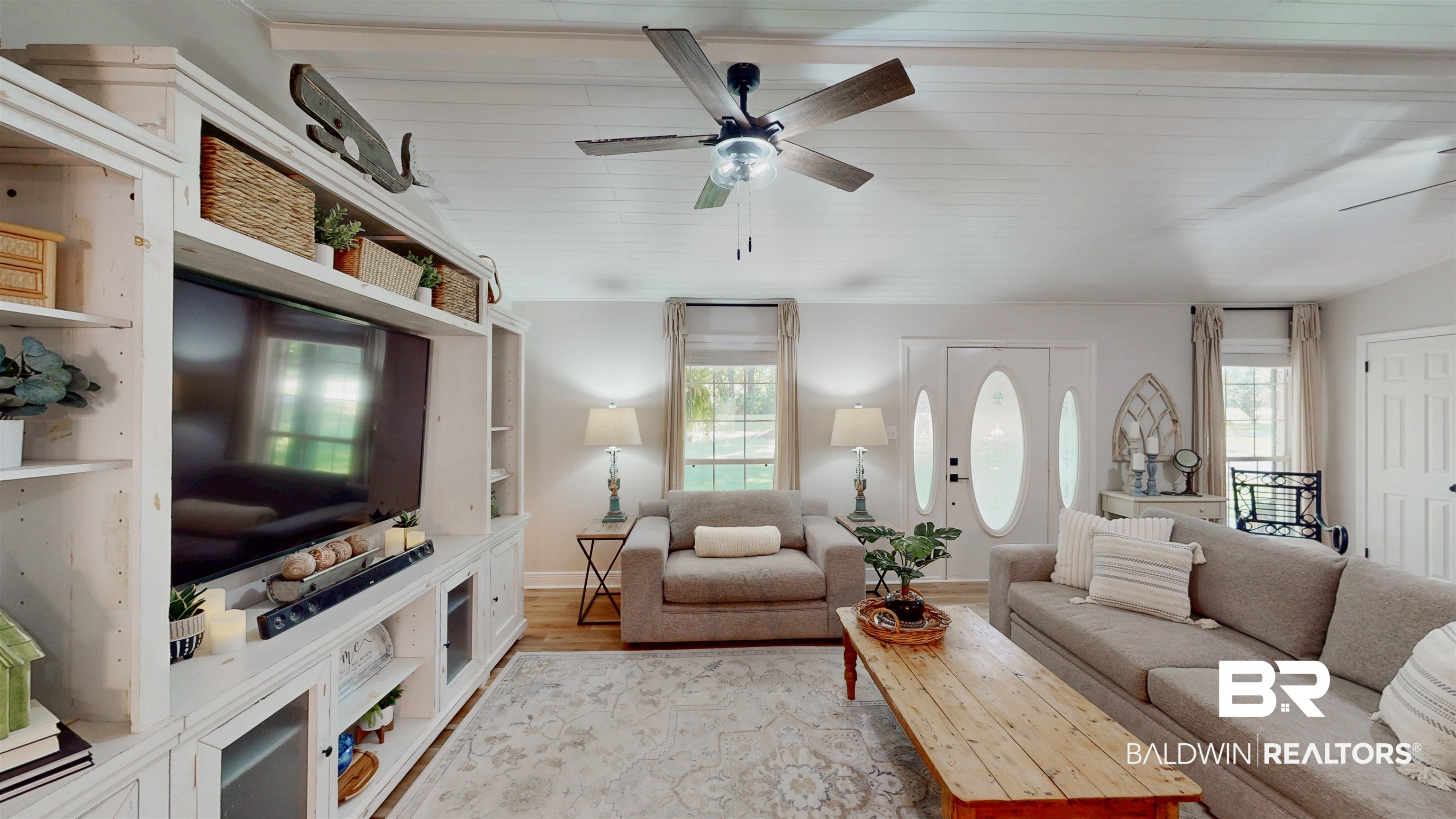 9902 Clarke Ridge Road Foley, AL 36535 - Photo 15 of 61 Living area featuring light wood finished floors and ceiling fan