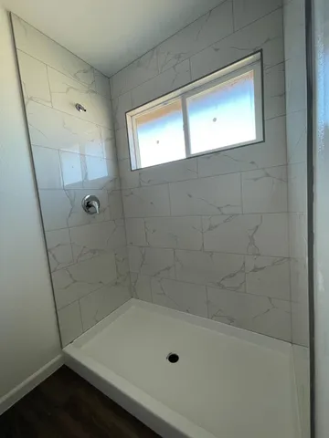 a bathroom with a shower