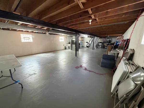 a view of a projector room with furniture