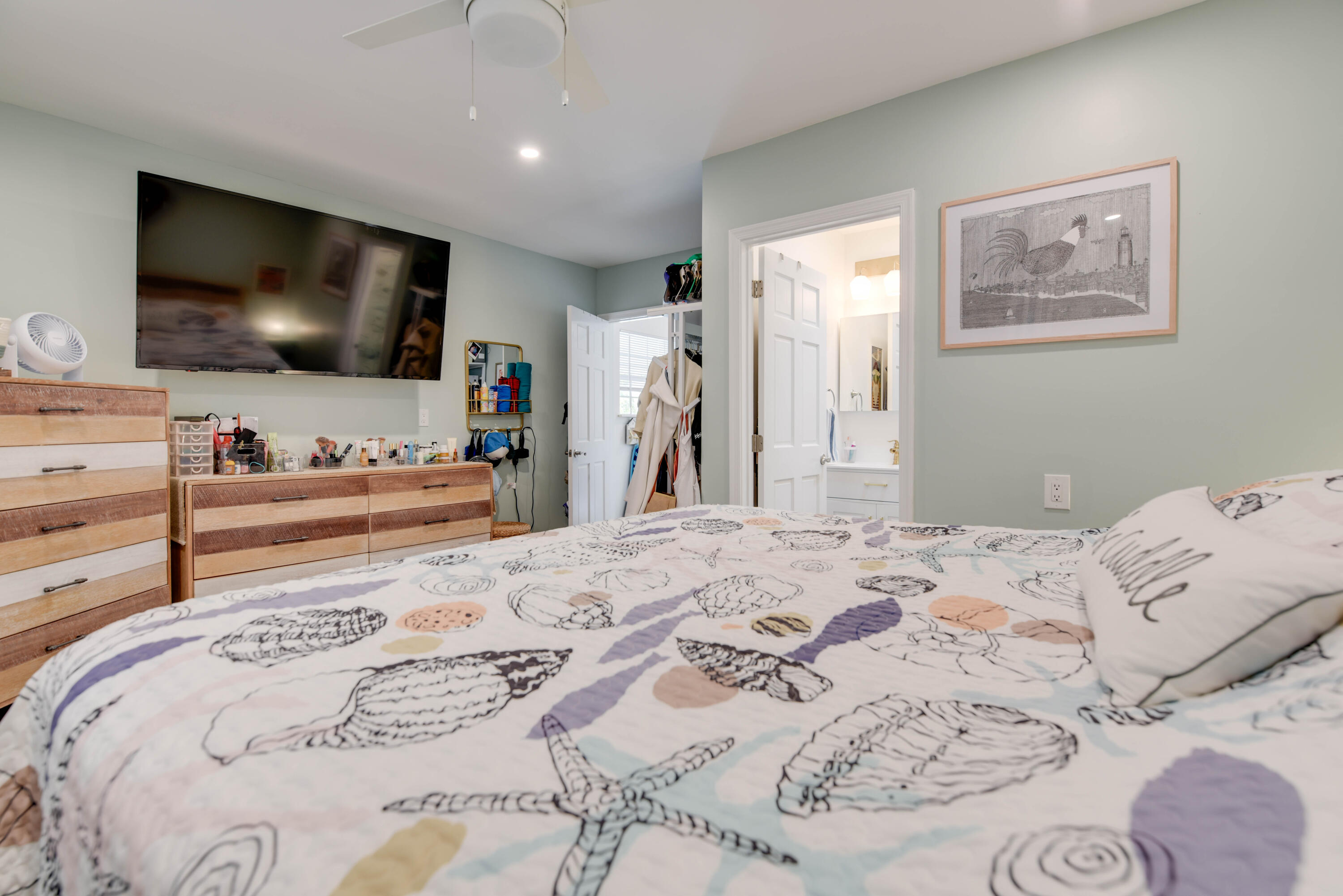 1720 Patricia Street Key West, FL 33040 - Photo 35 of 46 a bedroom with a bed and a flat screen tv