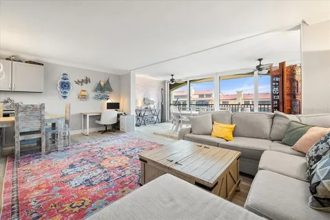 a living room with furniture and a couch